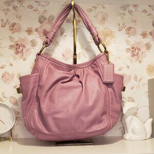Vintage COACH Parker Pleated Slouchy Pink Lavender Leather Hobo Tote 13412